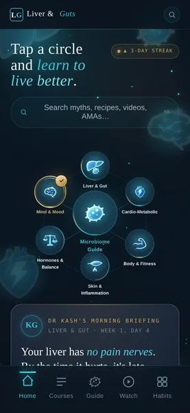 The Liver & Guts Members’ area on a phone
